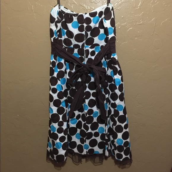 Ruby Rox brown and blue dress - Picture 2 of 3